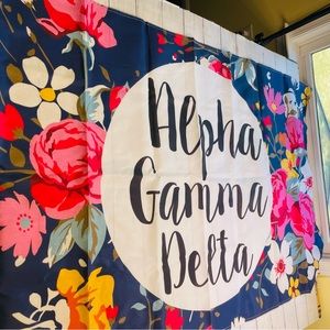 Large Alpha Gamma Delta Multi-color Flower Flag